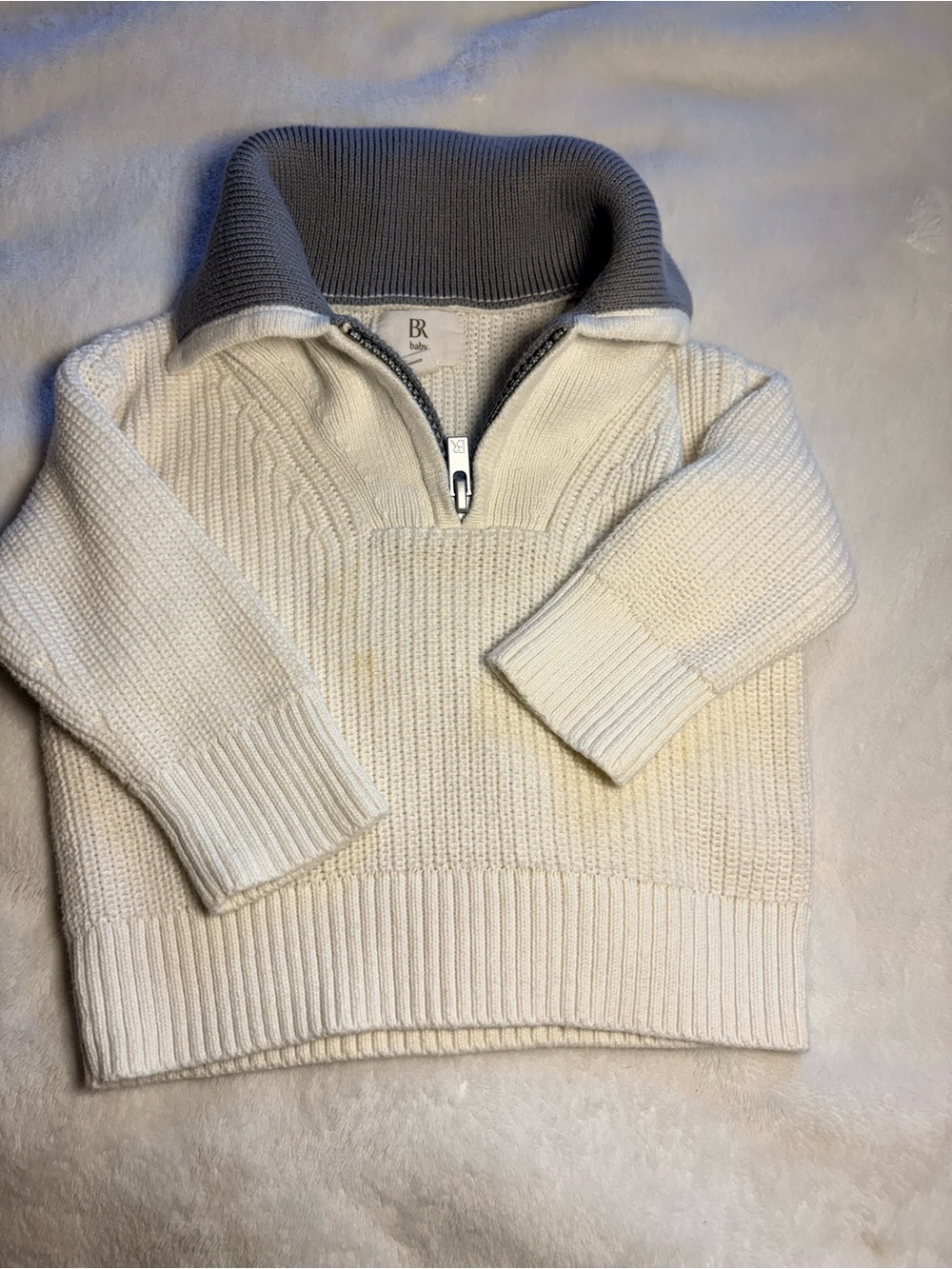 Banana Republic Baby Cream Cable Knit Quarter-Zip Sweater 6–12 Months